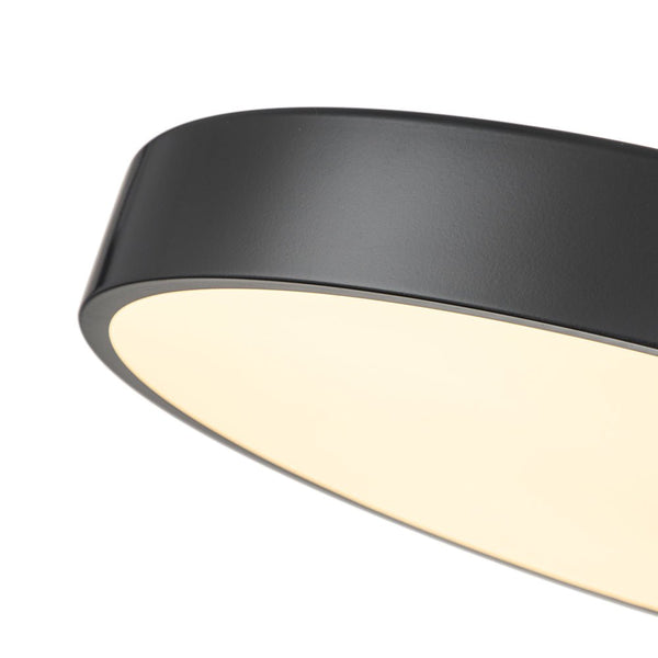 Chandelierias - Modern Minimalist Dimmable LED Drum Semi Flush Mount - Semi Flush - Matte Black - 