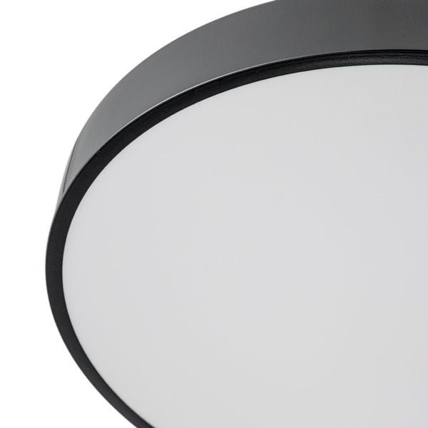 Chandelierias - Modern Minimalist Dimmable LED Drum Semi Flush Mount - Semi Flush - Matte Black - 