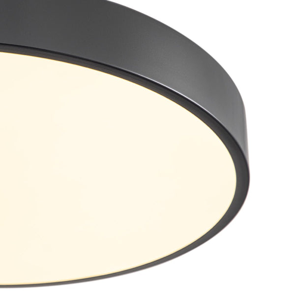 Chandelierias - Modern Minimalist Dimmable LED Drum Semi Flush Mount - Semi Flush - Matte Black - 