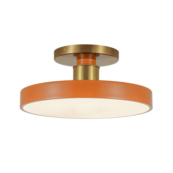 Chandelierias-Modern Minimalist Dimmable LED Drum Semi Flush Mount-Semi Flush-Pumpkin-