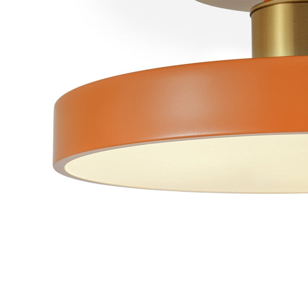 Chandelierias-Modern Minimalist Dimmable LED Drum Semi Flush Mount-Semi Flush-Pumpkin-