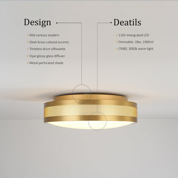 Chandelierias - Modern Perforated Dimmable LED Flush Mount - Flush Mount - Black - 