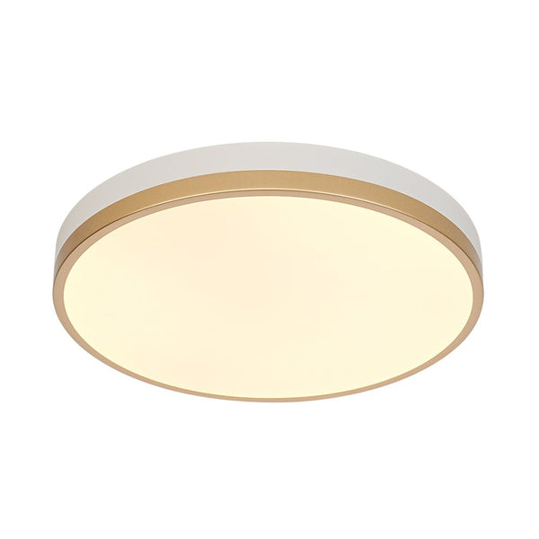 Chandelierias - Modern Round Color - contrasting Dimmable LED Flush Mount Ceiling Light - Flush Mount - 15.7 in - Gold & White