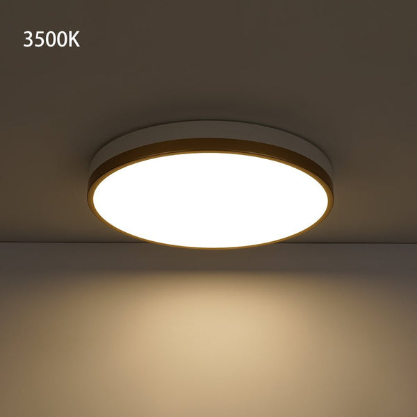 Chandelierias - Modern Round Color - contrasting Dimmable LED Flush Mount Ceiling Light - Flush Mount - 15.7 in - Gold & White