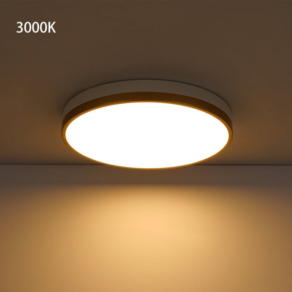 Chandelierias - Modern Round Color - contrasting Dimmable LED Flush Mount Ceiling Light - Flush Mount - 15.7 in - Gold & White