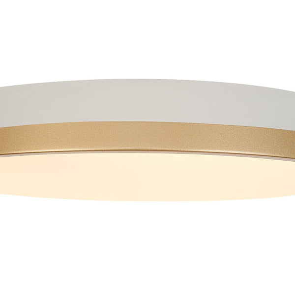Chandelierias - Modern Round Color - contrasting Dimmable LED Flush Mount Ceiling Light - Flush Mount - 15.7 in - Gold & White