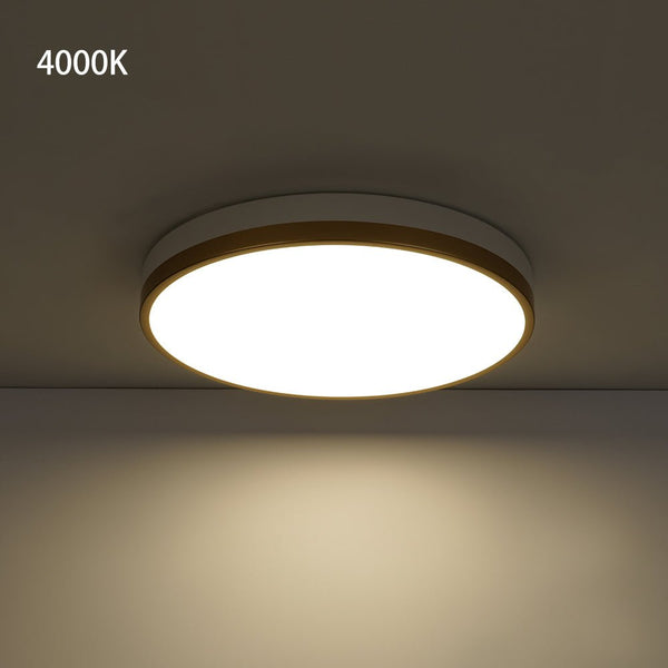 Chandelierias - Modern Round Color - contrasting Dimmable LED Flush Mount Ceiling Light - Flush Mount - 15.7 in - Gold & White