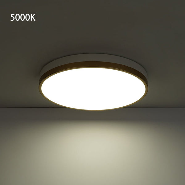 Chandelierias - Modern Round Color - contrasting Dimmable LED Flush Mount Ceiling Light - Flush Mount - 15.7 in - Gold & White