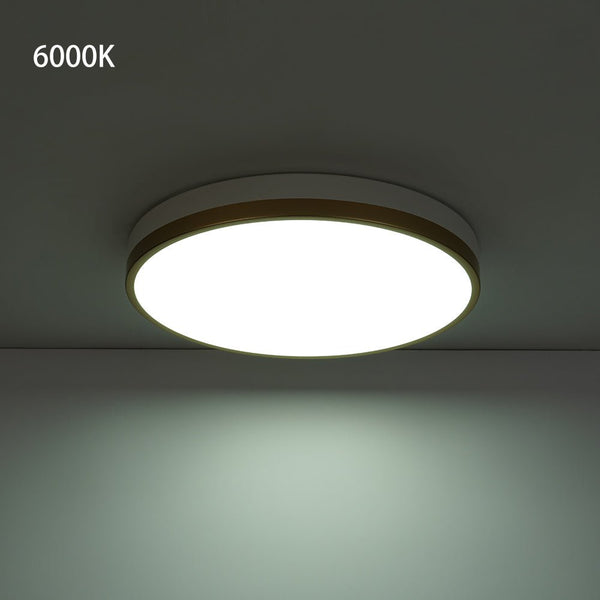 Chandelierias - Modern Round Color - contrasting Dimmable LED Flush Mount Ceiling Light - Flush Mount - 15.7 in - Gold & White