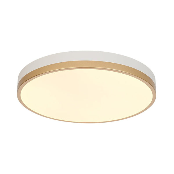 Chandelierias - Modern Round Color - contrasting Dimmable LED Flush Mount Ceiling Light - Flush Mount - 15.7 in - Gold & White