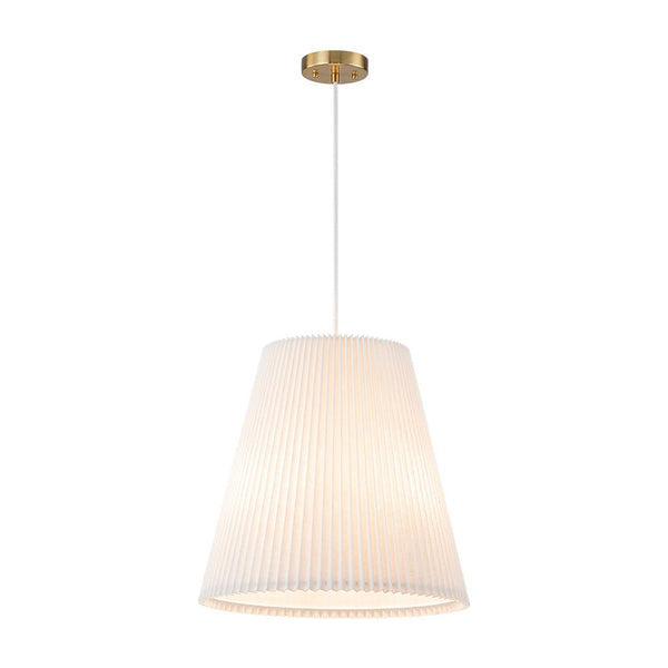 Chandelierias - Modern Rustic 3 - Light A - line Pleated Conical Drum Pendant - Pendants - Brass - 