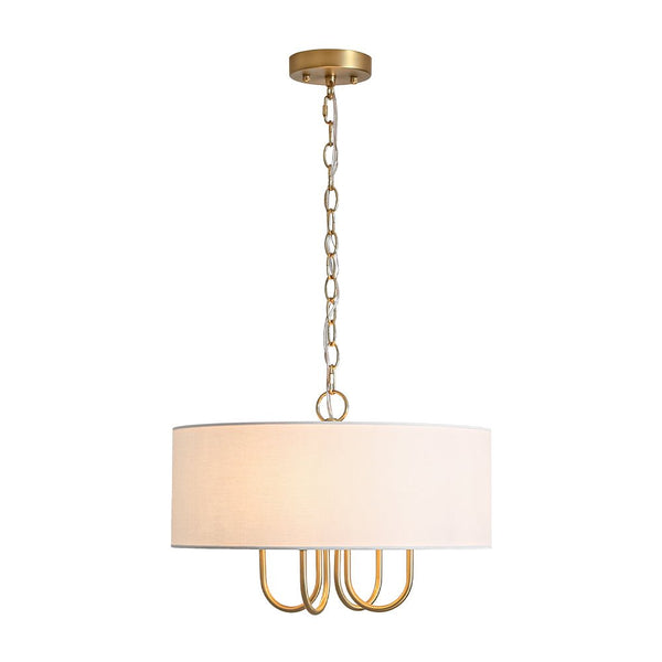 Chandelierias - Modern Rustic 4 - Light Swoop Arm Drum Pendant - Pendant - Matte Black - 
