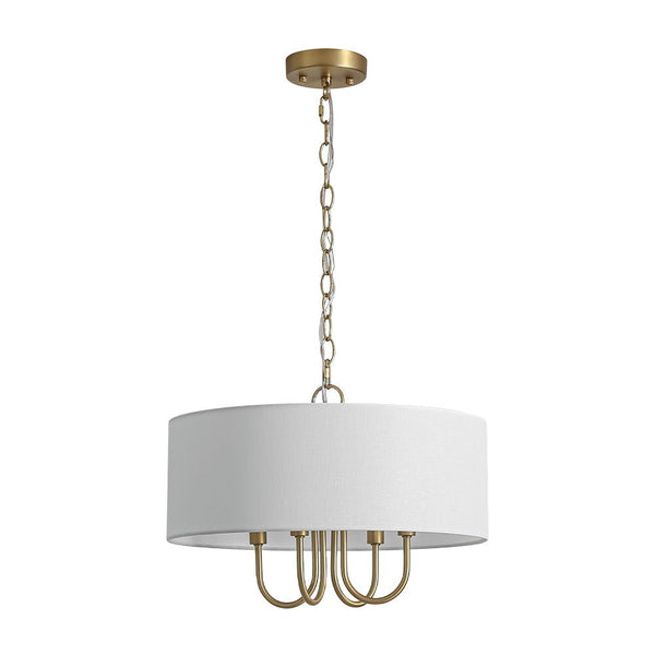 Chandelierias - Modern Rustic 4 - Light Swoop Arm Drum Pendant - Pendant - Matte Black - 
