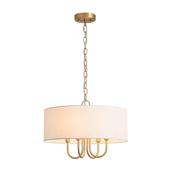 Chandelierias - Modern Rustic 4 - Light Swoop Arm Drum Pendant - Pendant - Matte Black - 
