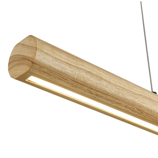 Chandelierias - Modern Rustic Long Oak Wood Dimmable LED Pendant Chandelier - Pendant - Imitated Original Wood - 
