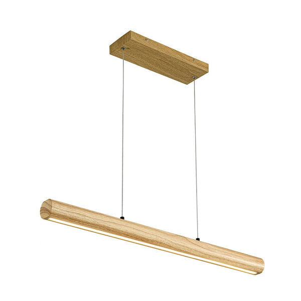 Chandelierias - Modern Rustic Long Oak Wood Dimmable LED Pendant Chandelier - Pendant - Imitated Original Wood - 