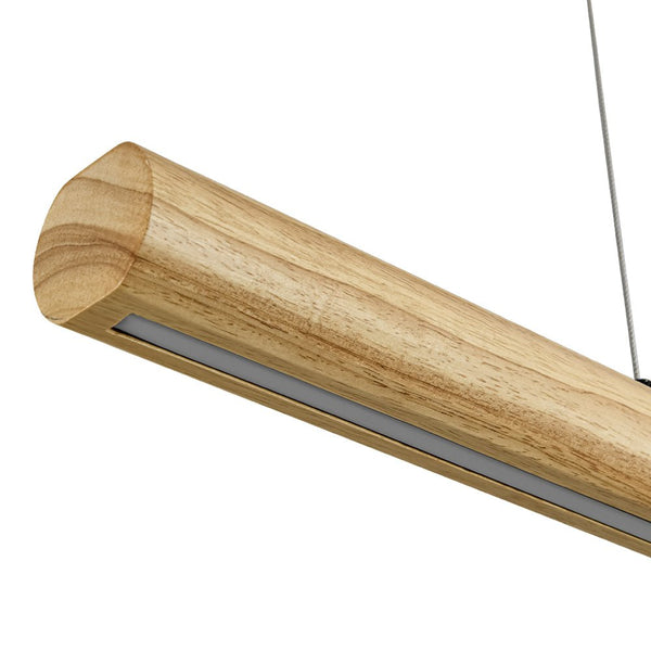Chandelierias - Modern Rustic Long Oak Wood Dimmable LED Pendant Chandelier - Pendant - Imitated Original Wood - 