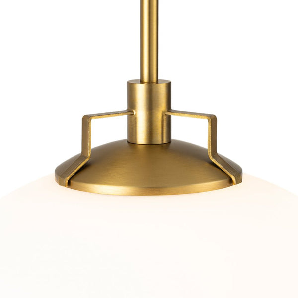 Chandelierias - Modern Sculptural 1 - Light Frosted Glass Orb Pendant - Pendants - Brass - 