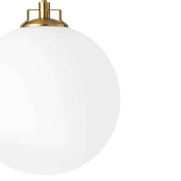 Chandelierias - Modern Sculptural 1 - Light Frosted Glass Orb Pendant - Pendants - Brass - 