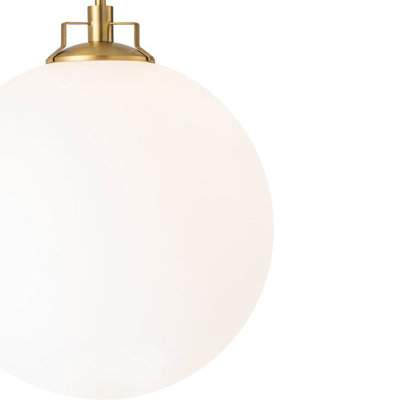 Chandelierias - Modern Sculptural 1 - Light Frosted Glass Orb Pendant - Pendants - Brass - 
