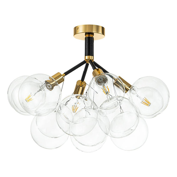 Chandelierias-Modern Semi Flush Cluster Bubble Chandelier-Chandelier-White-4 Bulbs