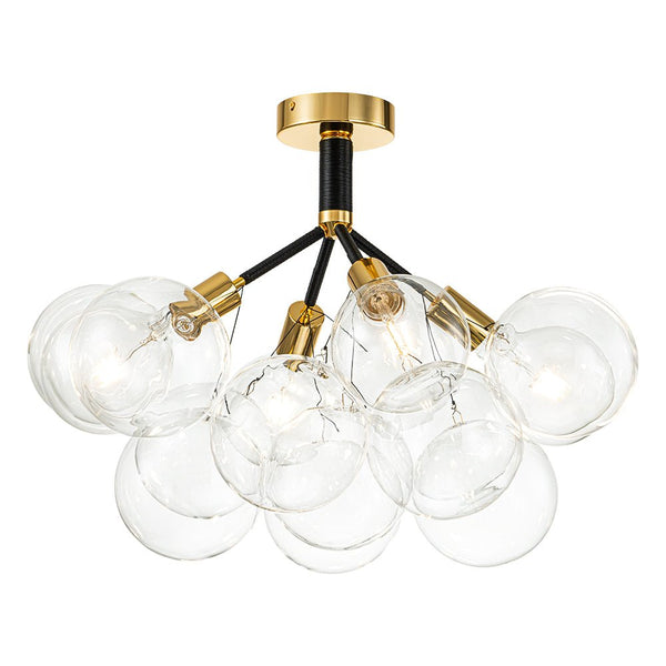 Chandelierias-Modern Semi Flush Cluster Bubble Chandelier-Chandelier-White-4 Bulbs