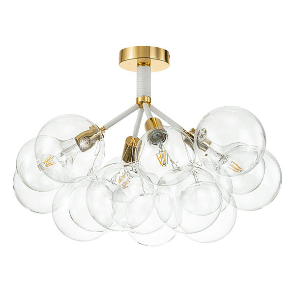 Chandelierias-Modern Semi Flush Cluster Bubble Chandelier-Chandelier-White-4 Bulbs