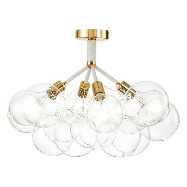 Chandelierias-Modern Semi Flush Cluster Bubble Chandelier-Chandelier-White-4 Bulbs