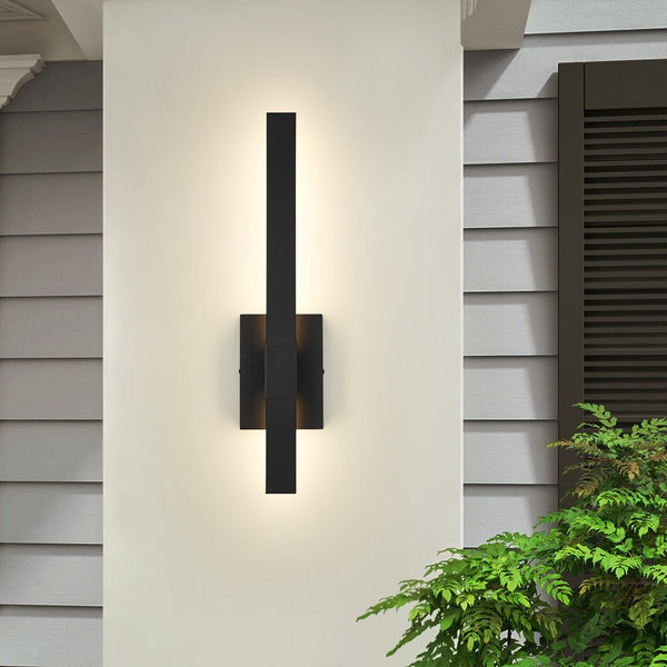 Chandelierias - Modern Slim Linear Flat Tube LED Outdoor Wall Sconce - Wall Light - 1 - Pack - 