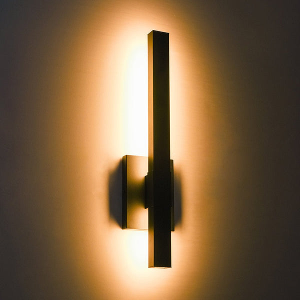 Chandelierias - Modern Slim Linear Flat Tube LED Outdoor Wall Sconce - Wall Light - 2 - Pack - 