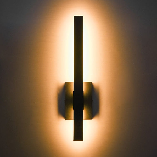 Chandelierias - Modern Slim Linear Flat Tube LED Outdoor Wall Sconce - Wall Light - 2 - Pack - 