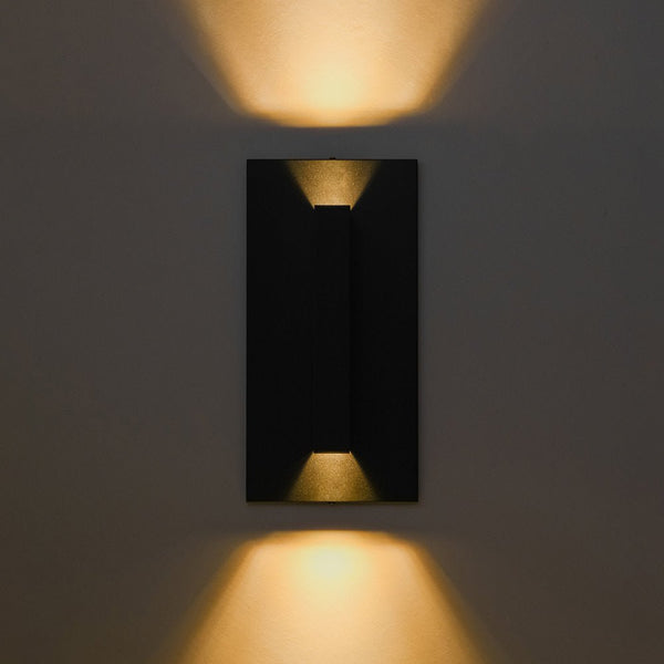 Chandelierias - Modern Slim Tube Rectangle LED Outdoor Wall Sconce - Wall Light - 2 - Pack - 