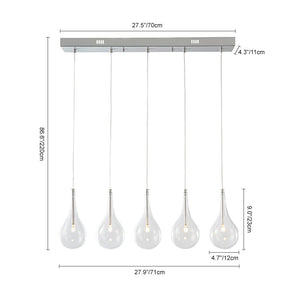 Chandelierias - Modern Sliver 5 - Light Clear Balloon Glass Bubble Chandelier For Dining Room Entryway - Chandelier - Linear - 