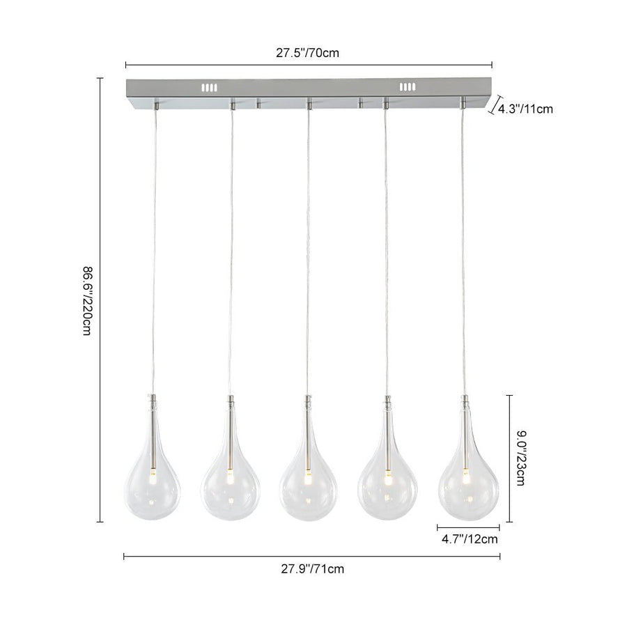 Chandelierias - Modern Sliver 5 - Light Clear Balloon Glass Bubble Chandelier For Dining Room Entryway - Chandelier - Linear - 