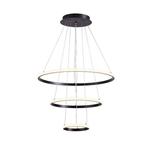 Chandelierias - Modern Tripple Circle LED Chandelier For Living Room - Chandelier - Black (Back - order & Arrive in 2 - 3 Weeks) - 