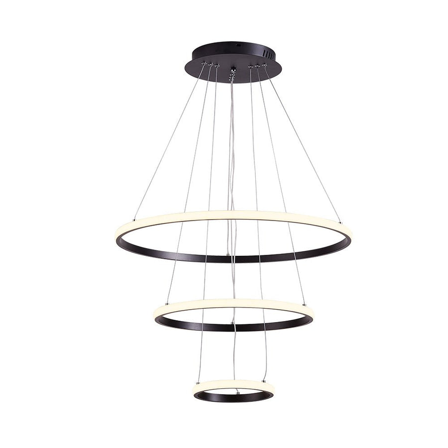 Chandelierias - Modern Tripple Circle LED Chandelier For Living Room - Chandelier - Black (Back - order & Arrive in 2 - 3 Weeks) - 