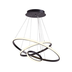 Chandelierias - Modern Tripple Circle LED Chandelier For Living Room - Chandelier - Black (Back - order & Arrive in 2 - 3 Weeks) - 