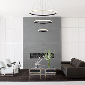 Chandelierias - Modern Tripple Circle LED Chandelier For Living Room - Chandelier - Black (Back - order & Arrive in 2 - 3 Weeks) - 