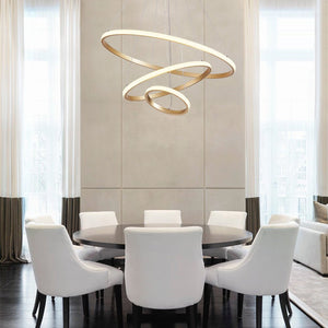 Chandelierias - Modern Tripple Circle LED Chandelier For Living Room - Chandelier - Gold (Back - order & Arrive in 2 - 3 Weeks) - 