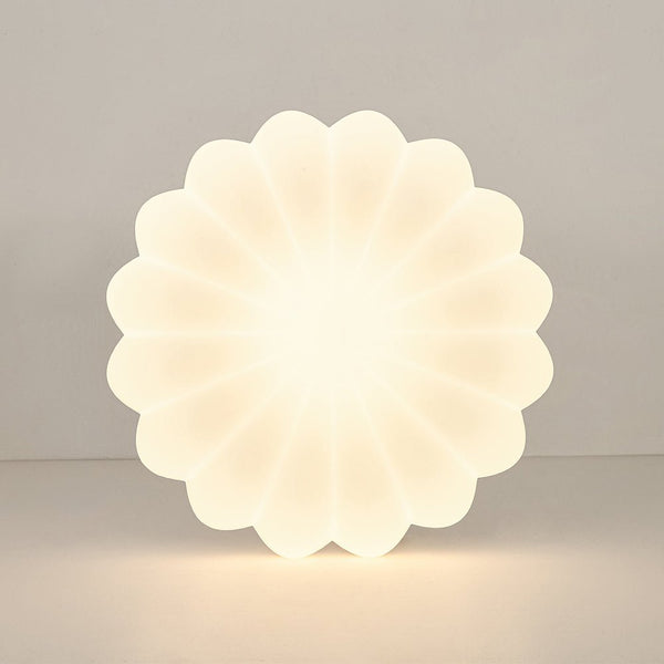 Chandelierias - Modern White Scalloped Daisy Dimmable LED Flush Mount Ceiling Light - Flush Mount - Flower - White