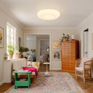 Chandelierias - Modern White Scalloped Daisy Dimmable LED Flush Mount Ceiling Light - Flush Mount - Flower - White