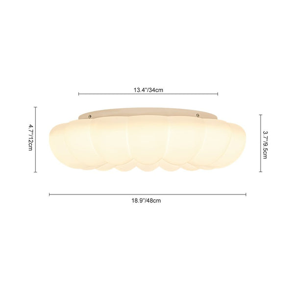 Chandelierias - Modern White Scalloped Daisy Dimmable LED Flush Mount Ceiling Light - Flush Mount - Flower - White