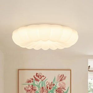 Chandelierias - Modern White Scalloped Daisy Dimmable LED Flush Mount Ceiling Light - Flush Mount - Flower - White