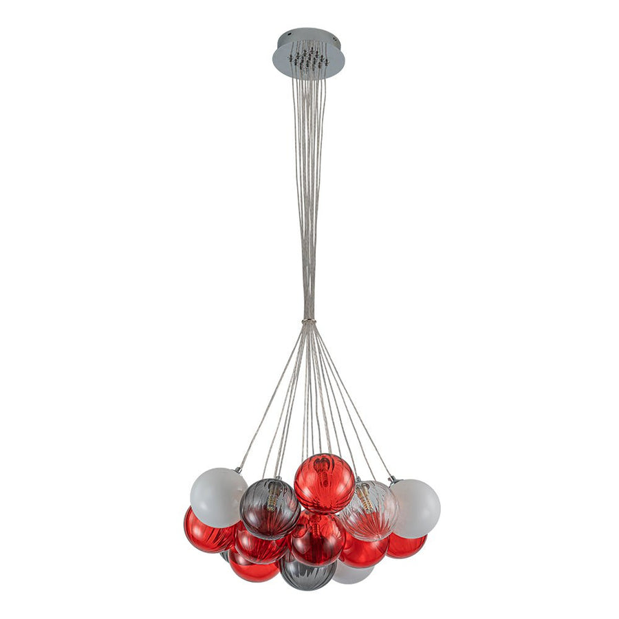 Chandelierias - Multi - color Ribbed Glass Cluster Bubble Chandelier - Chandelier - 16 - Light - 