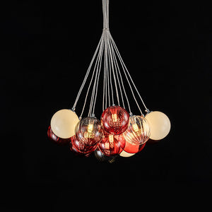 Chandelierias - Multi - color Ribbed Glass Cluster Bubble Chandelier - Chandelier - 19 - Light - 