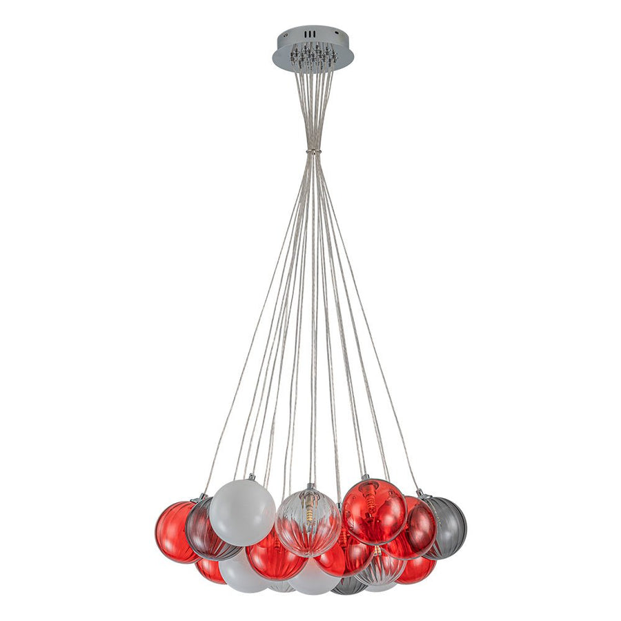 Chandelierias - Multi - color Ribbed Glass Cluster Bubble Chandelier - Chandelier - 19 - Light - 