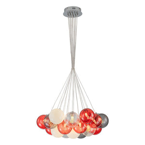 Chandelierias - Multi - color Ribbed Glass Cluster Bubble Chandelier - Chandelier - 19 - Light - 