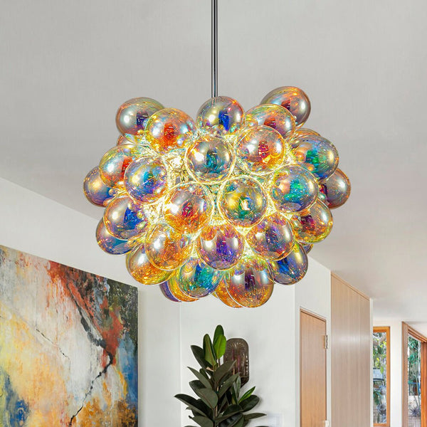 Chandelierias - Multi - colored Balloon Glass Cluster Bubble Chandelier - Chandeliers - Large - 