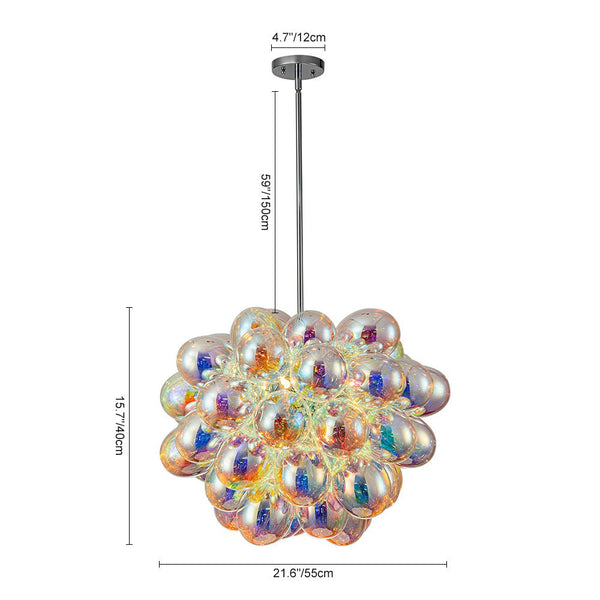 Chandelierias - Multi - colored Balloon Glass Cluster Bubble Chandelier - Chandeliers - Large - 