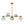 Chandelierias-Multi‑Color 5-Light Hammered Glass Bubble Linear Pendant-Chandeliers-Brass-